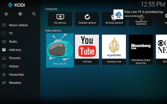 Free Live TV Kodi
