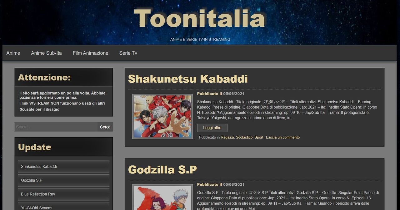 Toonitalia Nuovo Indirizzo