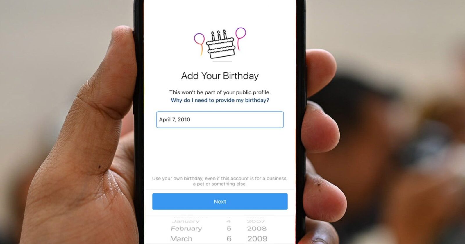 Instagram Add Your Birthday