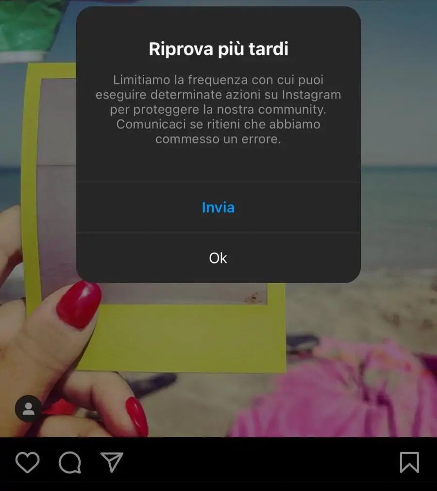 Instagram Errore Riprova più tardi Soluzione