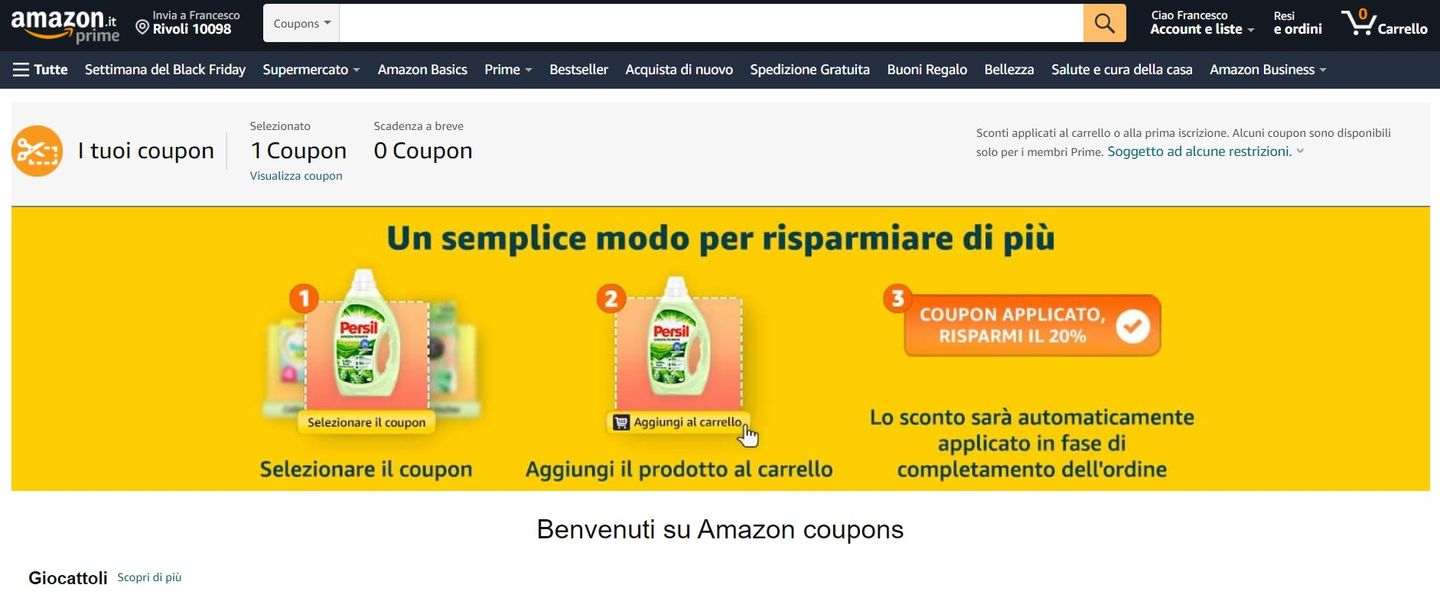 Amazon Coupons Pagina