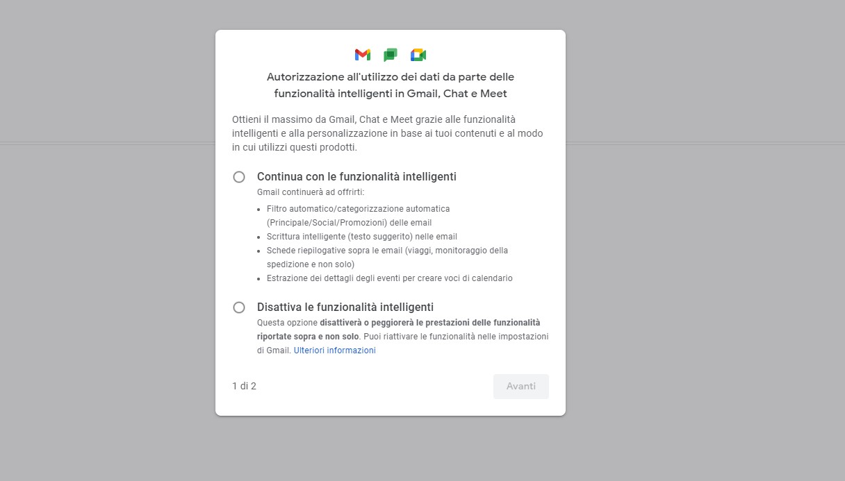 Funzionalita Intelligenti Gmail Chat e Meet