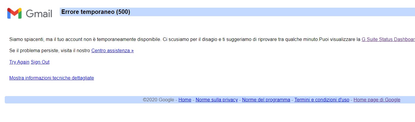 GMail errore