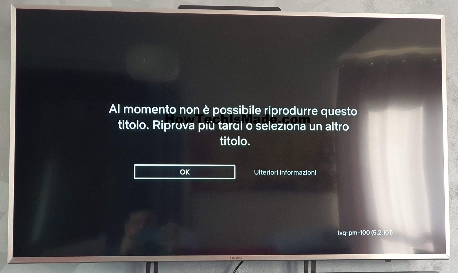 Netflix Samsung Al momento non è possibile riprodurre questo titolo. Riprova più tardi o seleziona un altro titolo