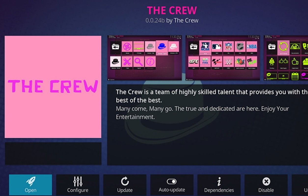 The Crew Addon Kodi