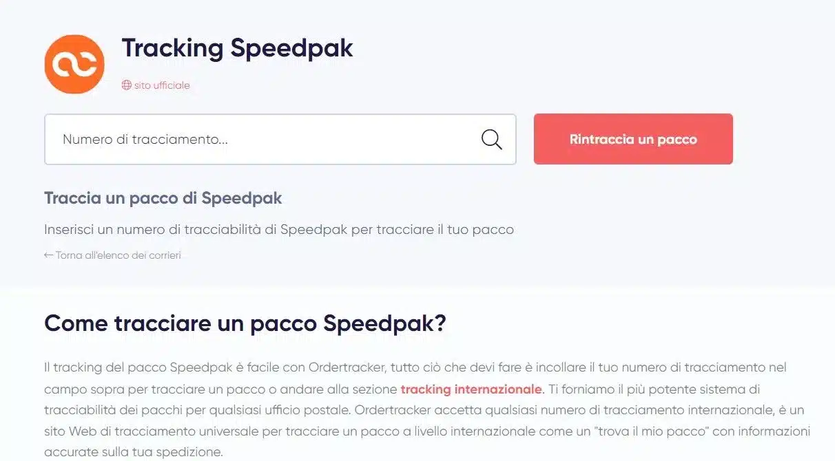 OrderTracker Speedpak