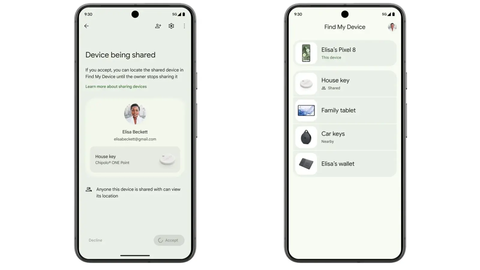 Google Find My Device Tracker Tag Sharing