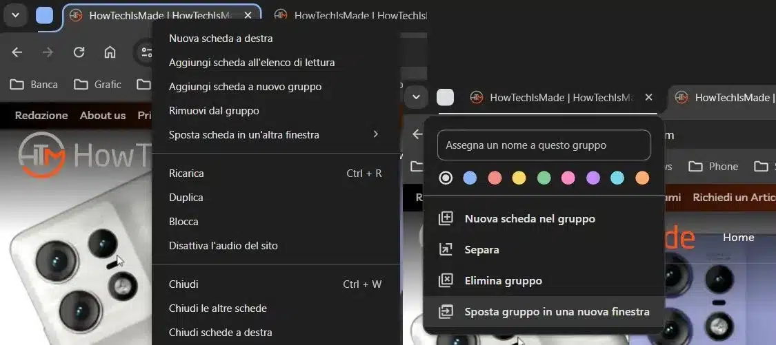 Gruppi Schede Chrome